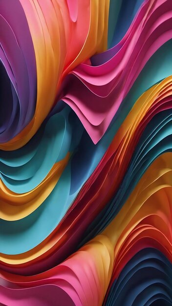 3d illustration of geometric colorful wave surface pattern of simple geometric shapes