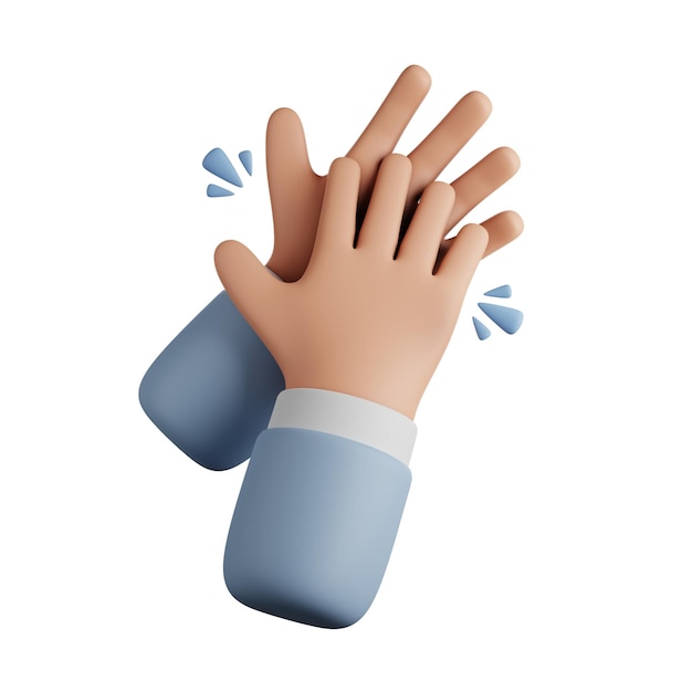 3d illustration of a gesture of giving applause