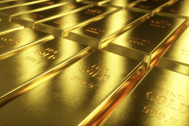 Photo 3d illustration of gold bars