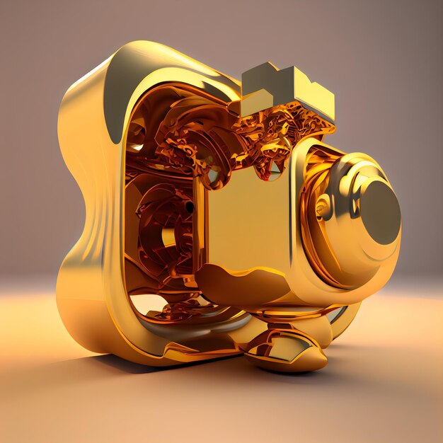 3d illustration of a golden lantern in the shape of a crown