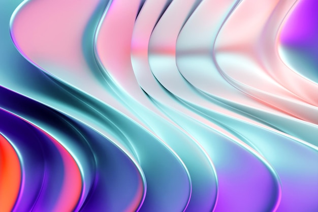 3D illustration gradient waves from lines and interlacing Abstract background