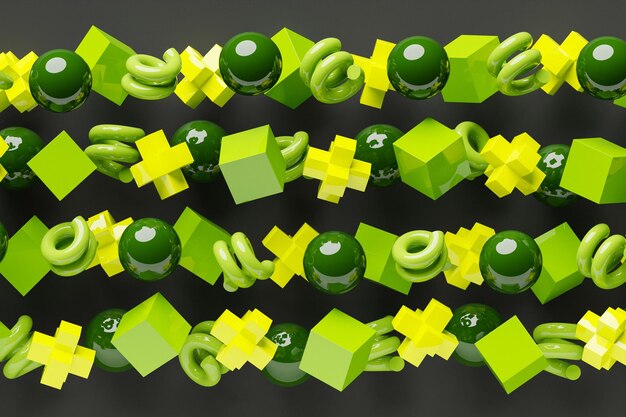 Foto illustrazione 3d modello verde in stile ornamentale geometrico struttura di sfondo geometrica astratta modello pavimento mosaico