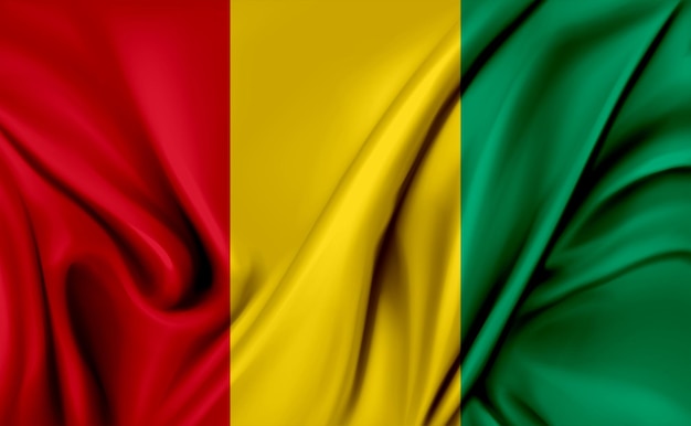 3d illustration of the Guinea flag waving texture