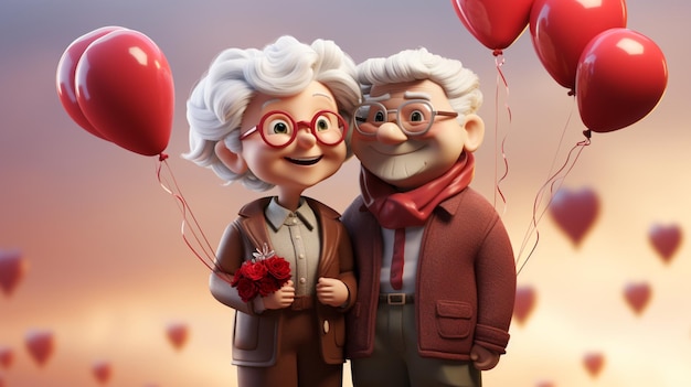 3d illustration of a happy grandparents day