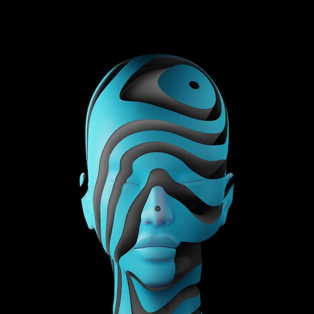 3d иллюстрация голова абстрактный минималистский фон обоев