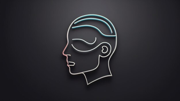 Photo 3d illustration head abstract minimalist wallpaper background