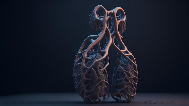 A 3d illustration of a heart and lungs