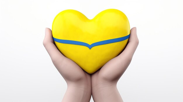 3D illustration Heart for Ukraine support