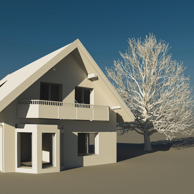 3d illustration of a house