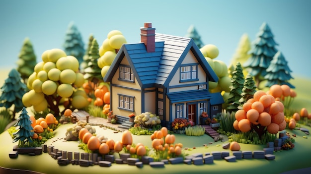 3d illustration house