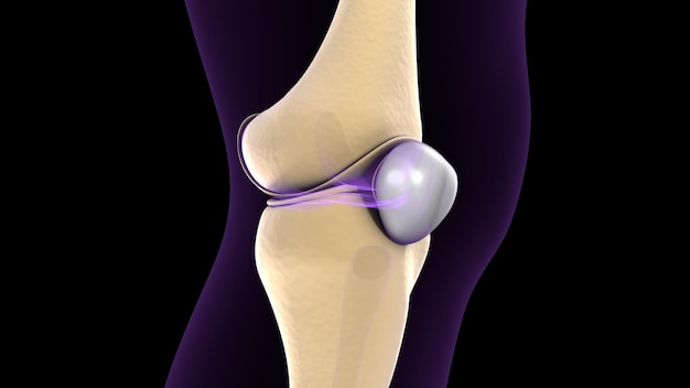 3d illustration of human body knee joint anatomy