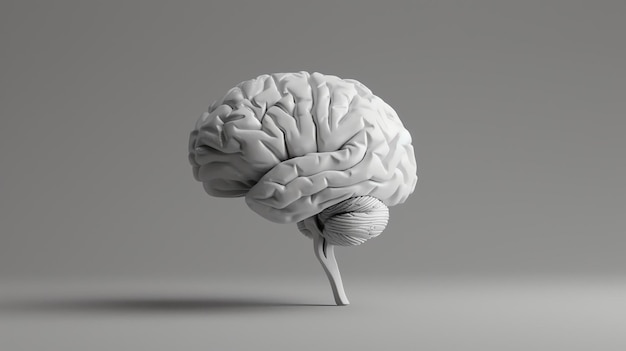 3D illustration of a human brain on a white background