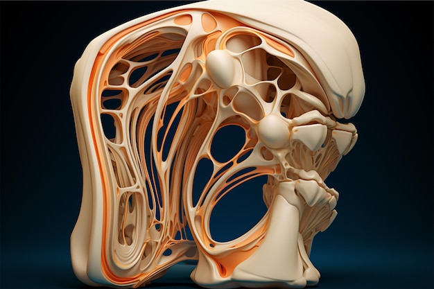 人間の膝の骨の3Dイラスト