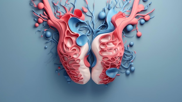 3D illustration of the human organ systems Human internal organs Anatomy Nervous circulatory