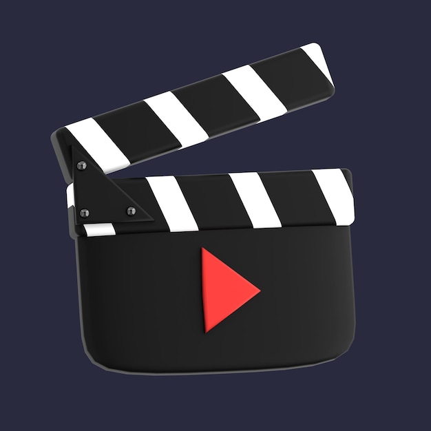 Photo 3d illustration icon of clapperboard