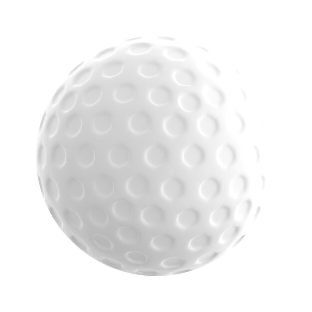 白い背景を持つゴルフ ボールの 3 d イラスト アイコン