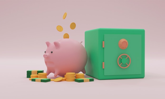 3d illustration icon piggy bank