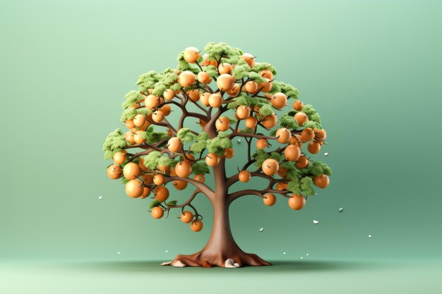 3d illustration of icon of a tree