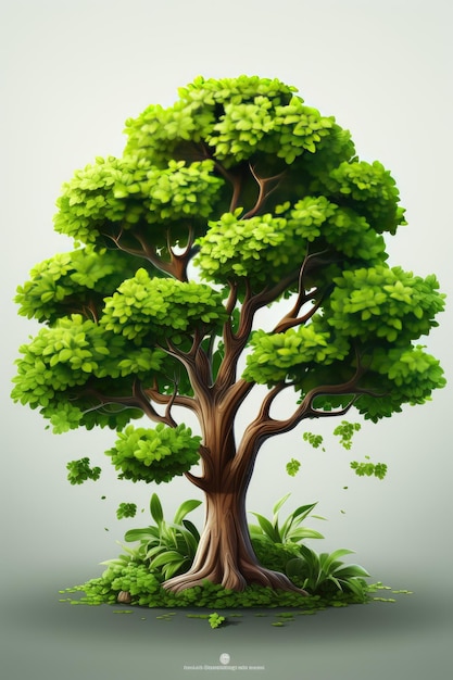 3d illustration of icon of a tree