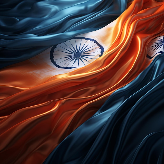 3d illustration of the india flag waving texture wave flag indian