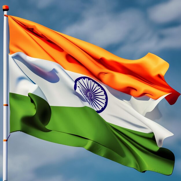 3d illustration of the india flag waving texture