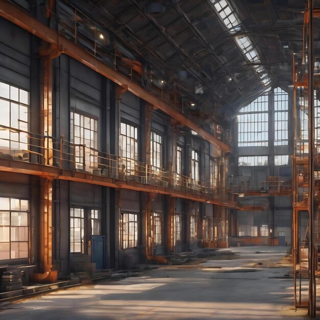 3d illustration of industrial building