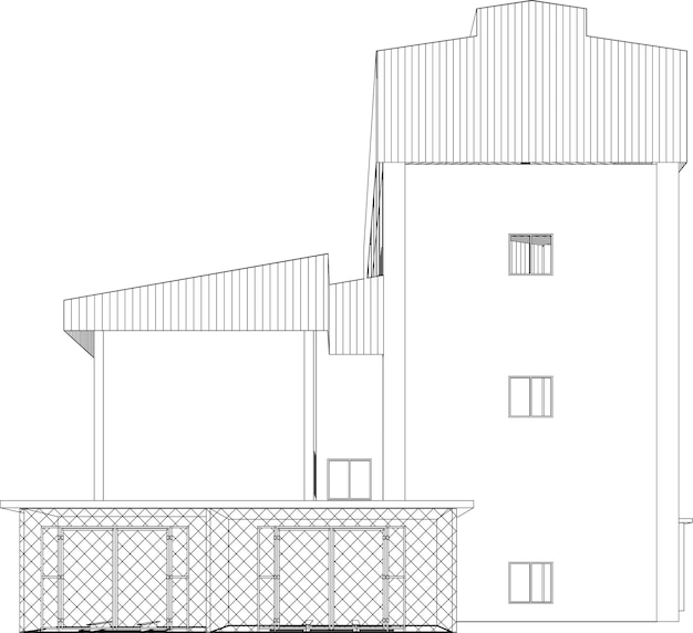 3d illustration of industrial building