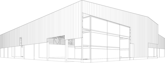 産業建物の3Dイラスト