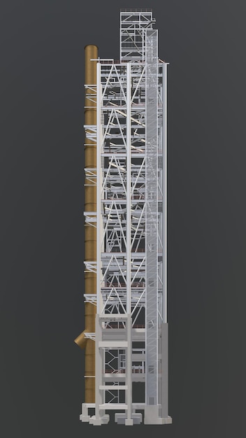 3D иллюстрация промышленного здания