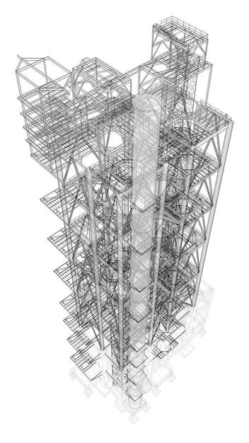 工業用建物の 3 D イラストレーション