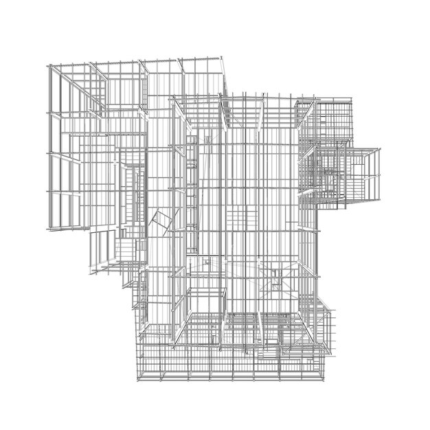 Photo 3d illustration of industrial project