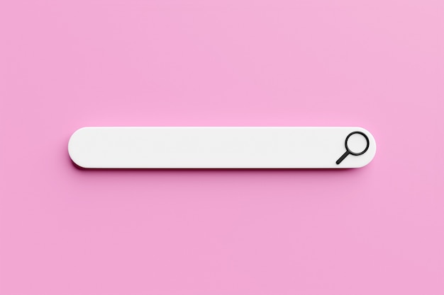 3d illustration of an internet search page on a pink background.