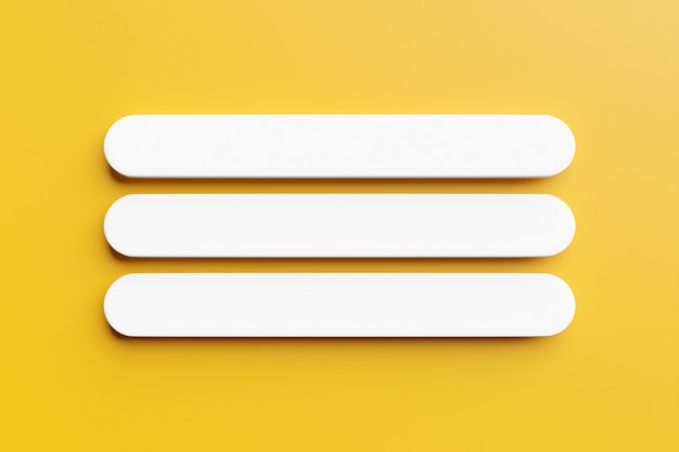 黄色の背景にインターネット検索ページの3dイラスト。