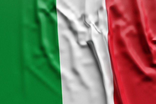 3D illustration of Italy national developing flag. Country symbol.