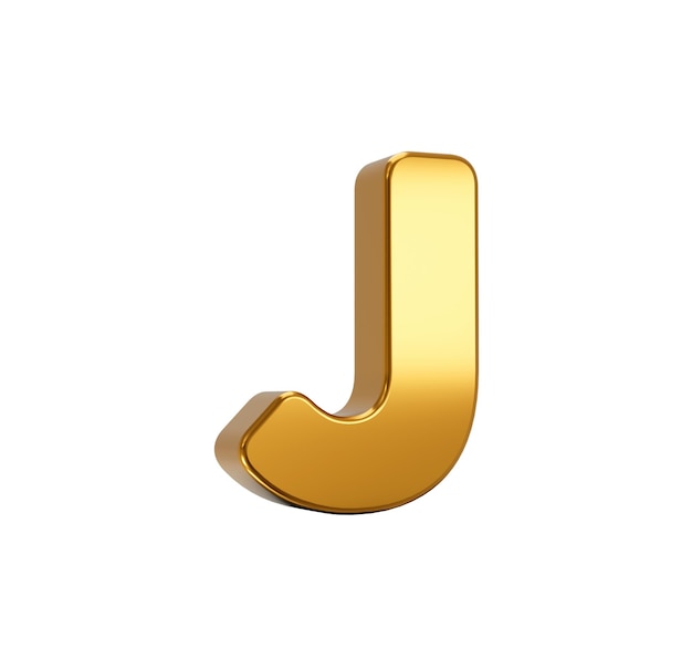 Photo 3d illustration of j alphabet isolated on white background