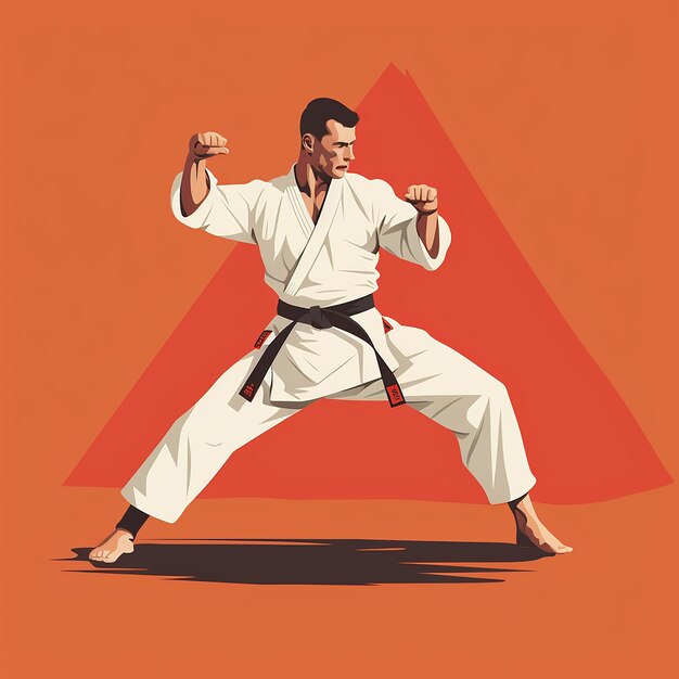 3d illustration for karate made with generative ai