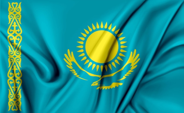 3d illustration of the kazakhstan flag waving texture