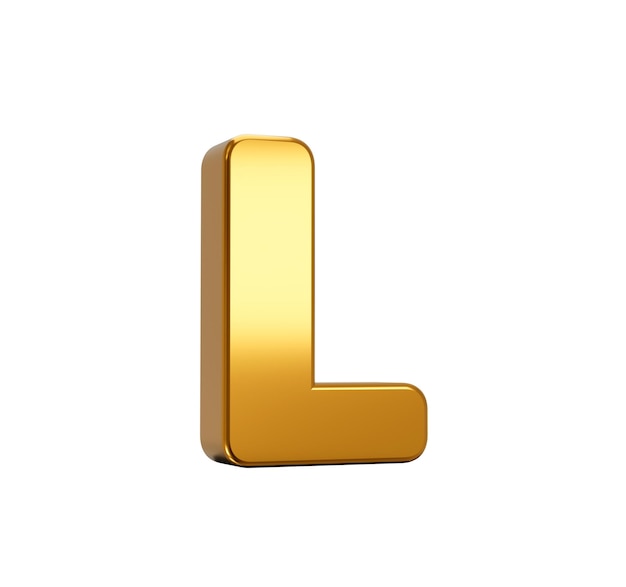 3d illustration of L alphabet isolated on white background