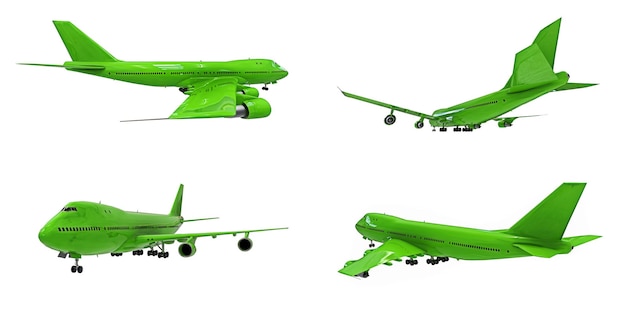 3d illustration. Large passenger aircraft of large capacity for long transatlantic flights.