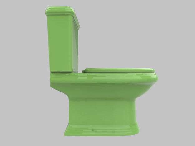 3d illustration lavatory closet toilet green