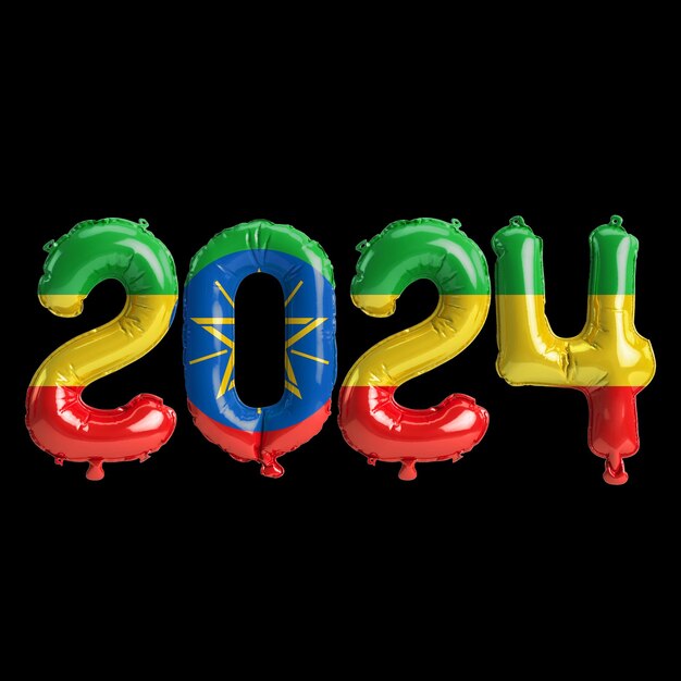 Premium Photo 3d illustration of letter about new year 2024 with