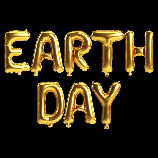 3d illustration of letter balloons about earth day isolated on background