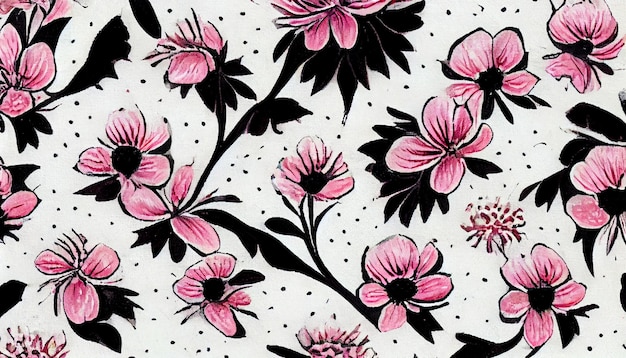 3D illustration Liberty Flower Pattern Floral Background Design For Fashion Wallpapers