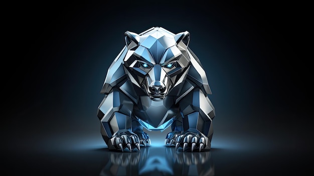 a 3d illustration of a lion made of polygons.