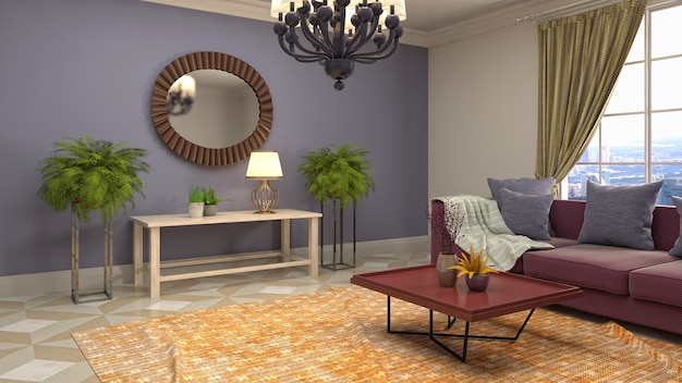 3d illustration of the living room interior