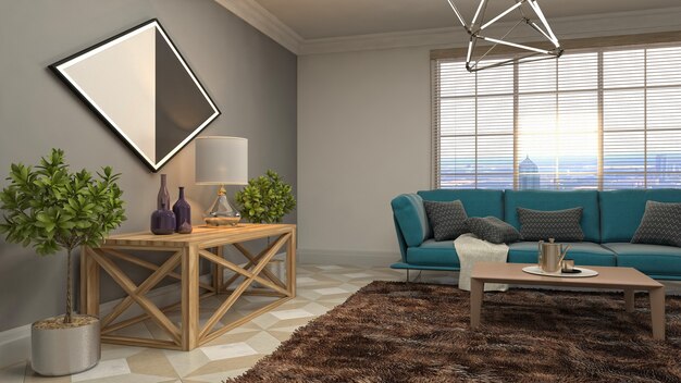 3d illustration of the living room interior