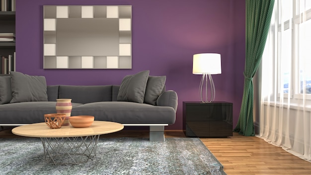 3d illustration of the living room interior