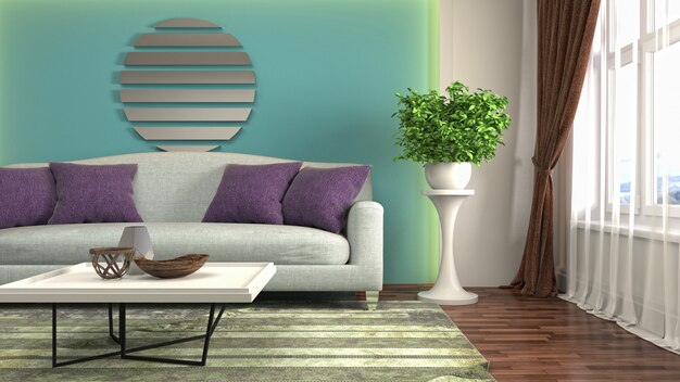 3d illustration of the living room interior