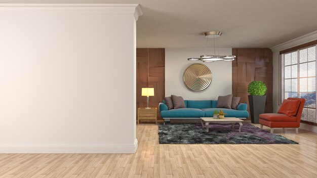 3d illustration of the living room interior