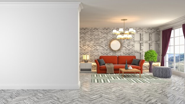 3d illustration of the living room interior